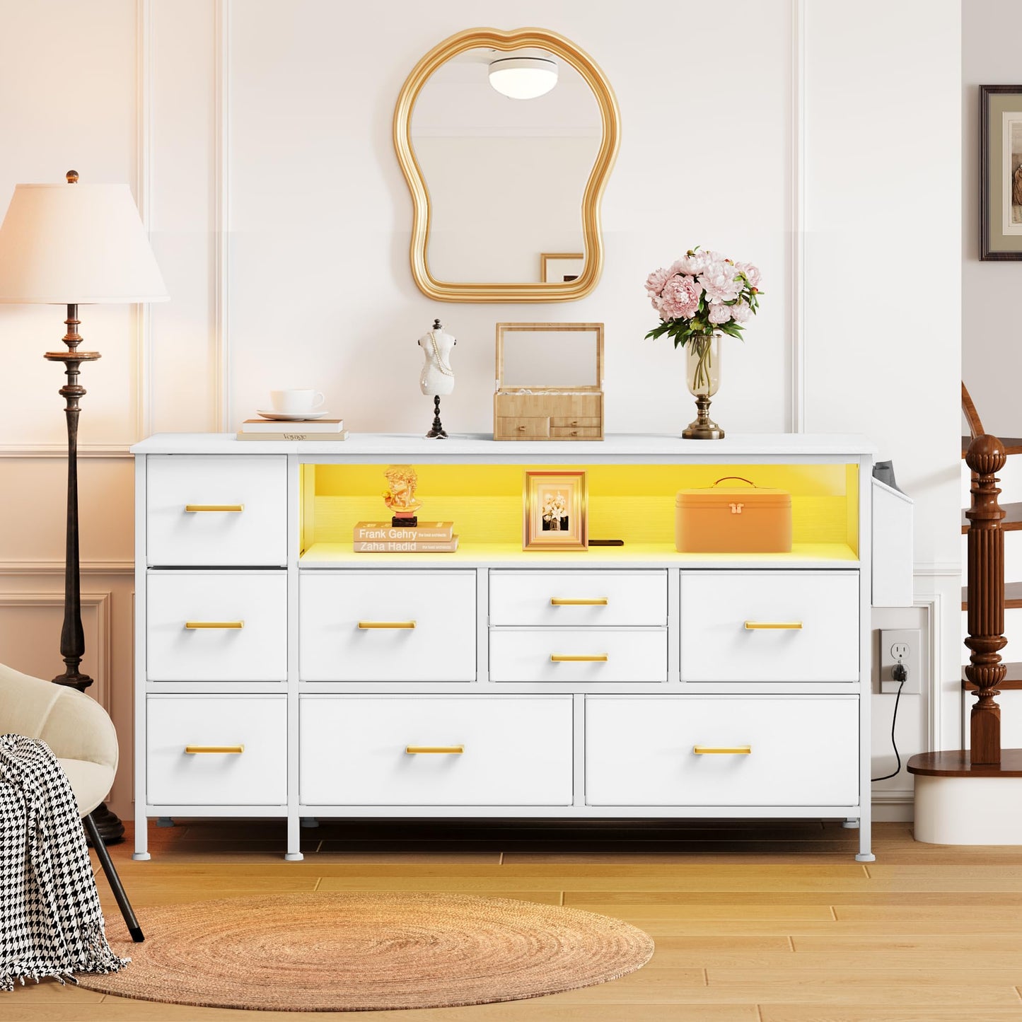 YITAHOME 9-Drawer Dresser with LED Light