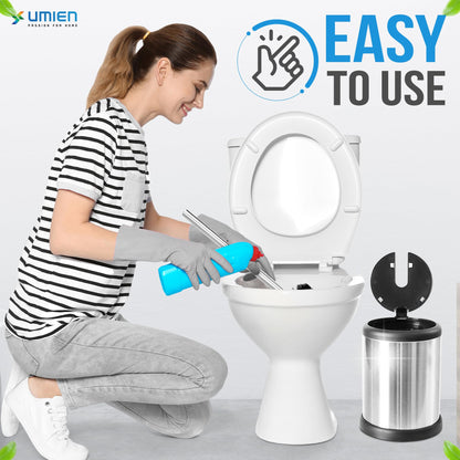 UMIEN Stainless Steel Toilet Brush with Lid