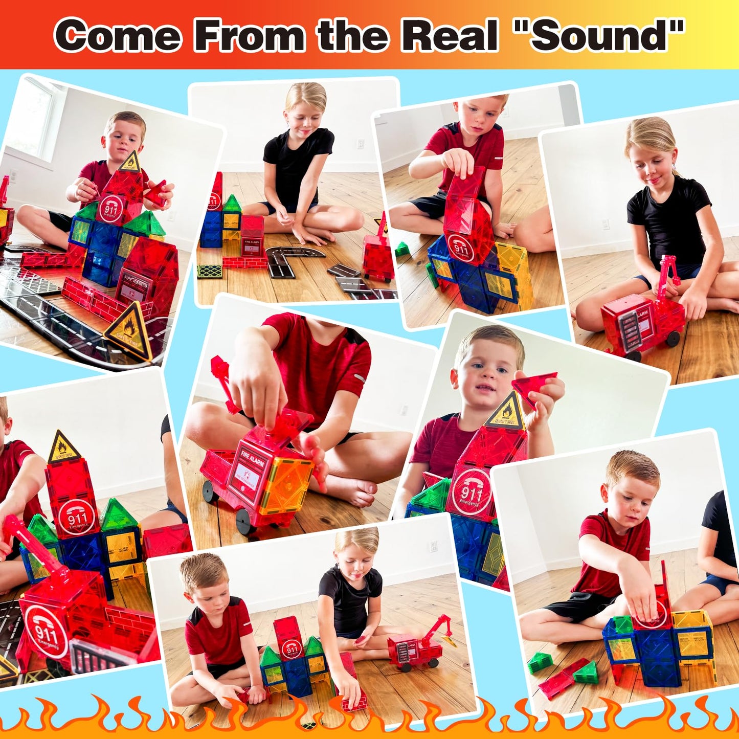 Magnetic Tiles Road Set Toy for Kids