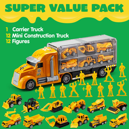 JOYIN 25-in-1 Construction Truck Toy Set