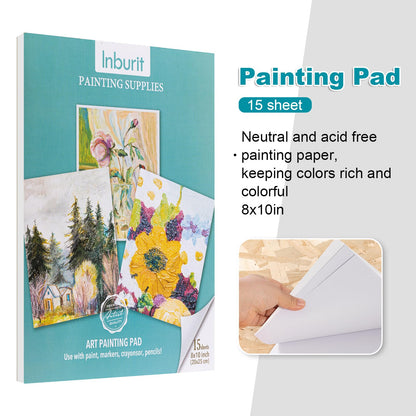 Acrylic Paint Set with Canvases and Brushes