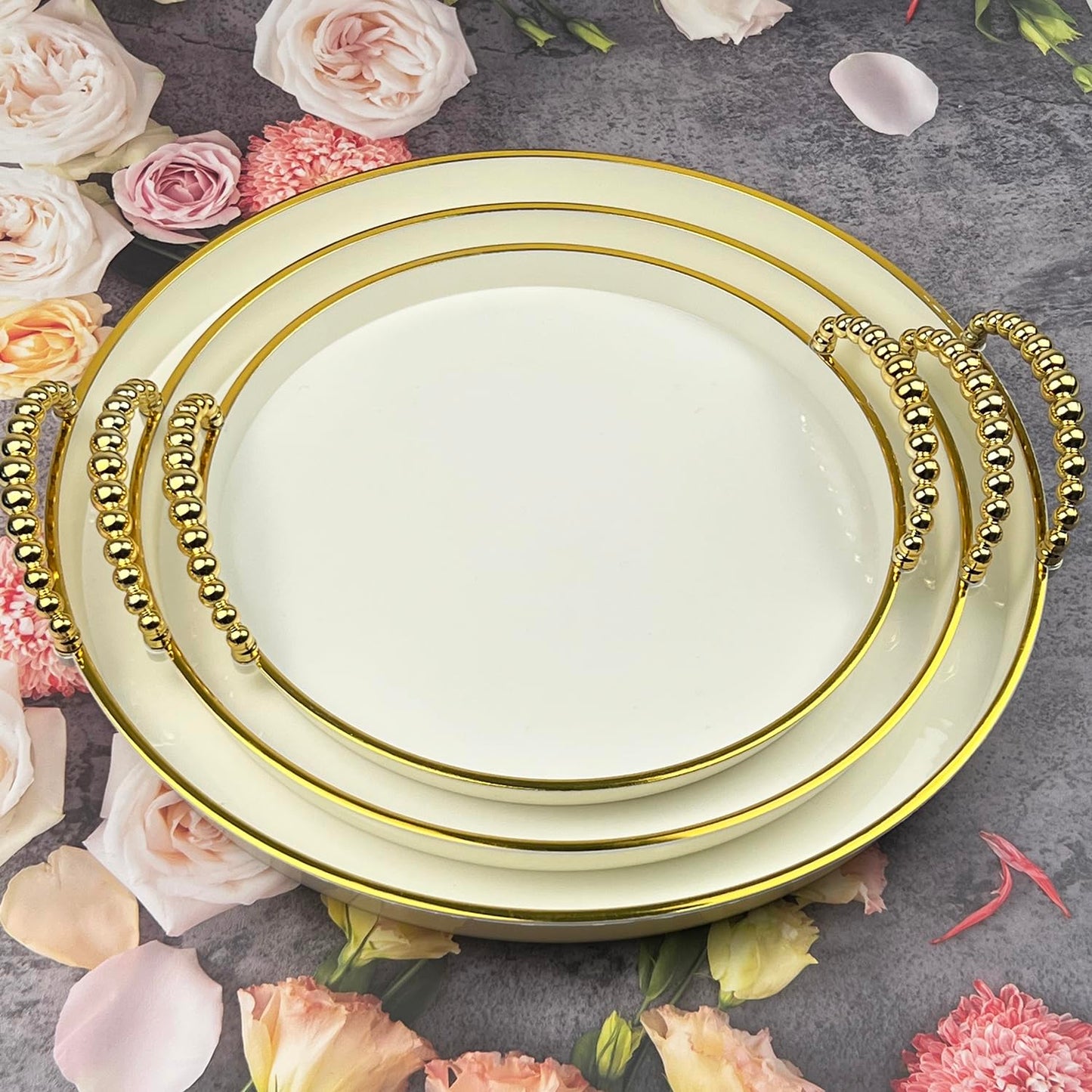 Round Decorative Serving Trays Set of 3