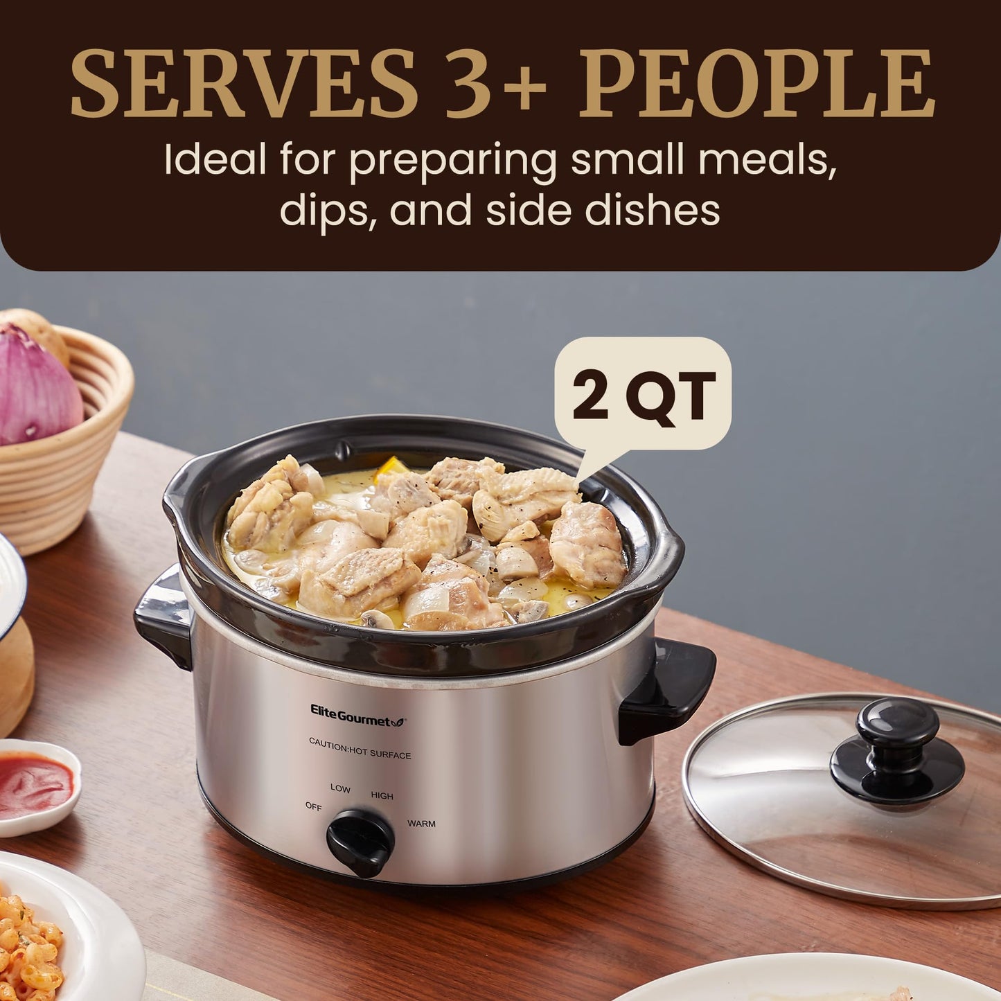 2 Quart Elite Gourmet Electric Slow Cooker