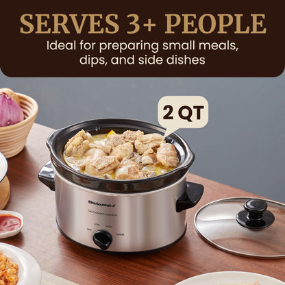 2 Quart Elite Gourmet Electric Slow Cooker