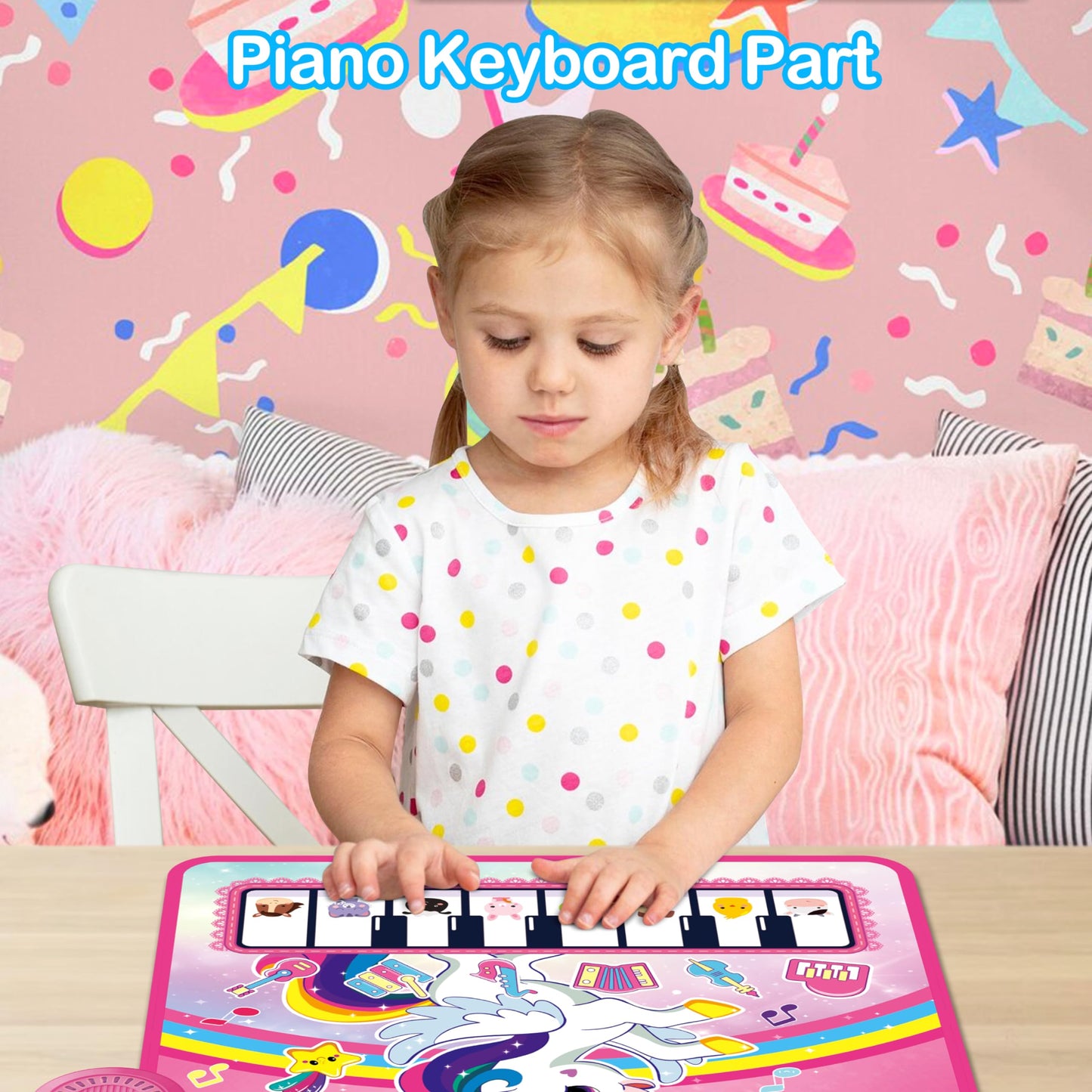 Unicorn Piano Drum Play Mat for Toddlers