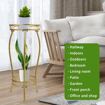 Tall Black Metal Plant Stand for Indoor/Outdoor