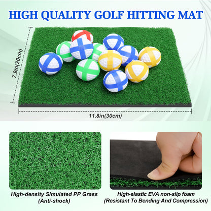 Golf Chipping Game with Double-Sided Practice Mat