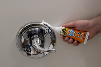 Gorilla Waterproof Caulk & Seal 100% Silicone Sealant, White, 2.8oz Squeeze Tube (Pack of 2)