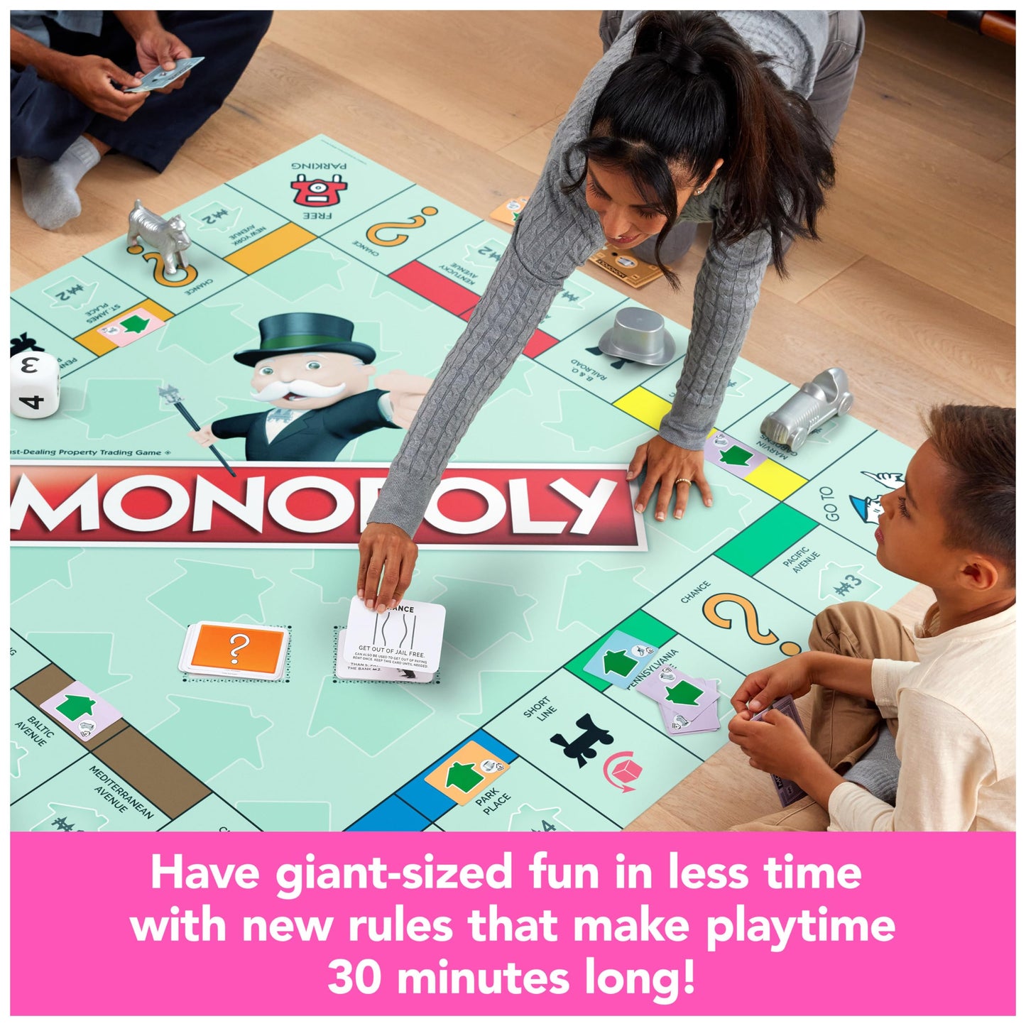 Monopoly Board Game Giant Edition Game for Kids | Family Board Game | Outdoor Games | Kids Games with Massive Board, Cards, Tokens, for Kids Ages 6+