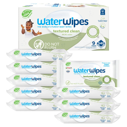 WaterWipes Plastic-Free Baby Wipes, 540 Count