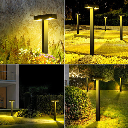 KINKAI Solar Pathway Lights Outdoor, 10 Pack T Shape Solar Walkway Lights for Outside Waterproof, Auto On/Off Solar Powered Garden Lights, Decor Landscape Lighting for Yard, Patio, Lawn (Warm Light)