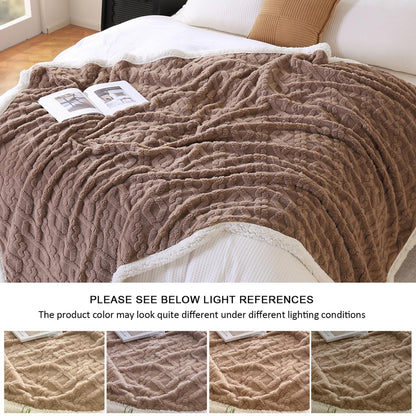 Sherpa Fleece Throw Blanket 60"x80" for All Seasons