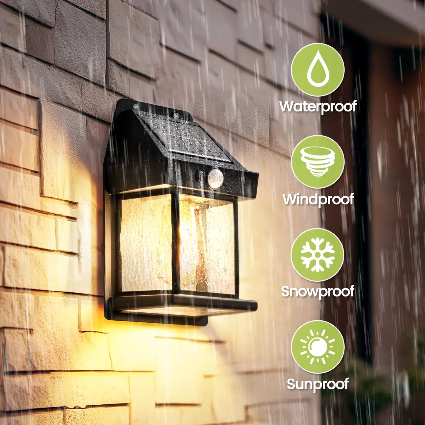 2 Pack Solar Motion Sensor Wall Lights