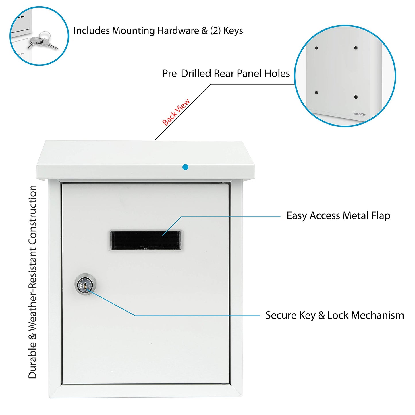 Outdoor Wall Mount Mailbox by SereneLife