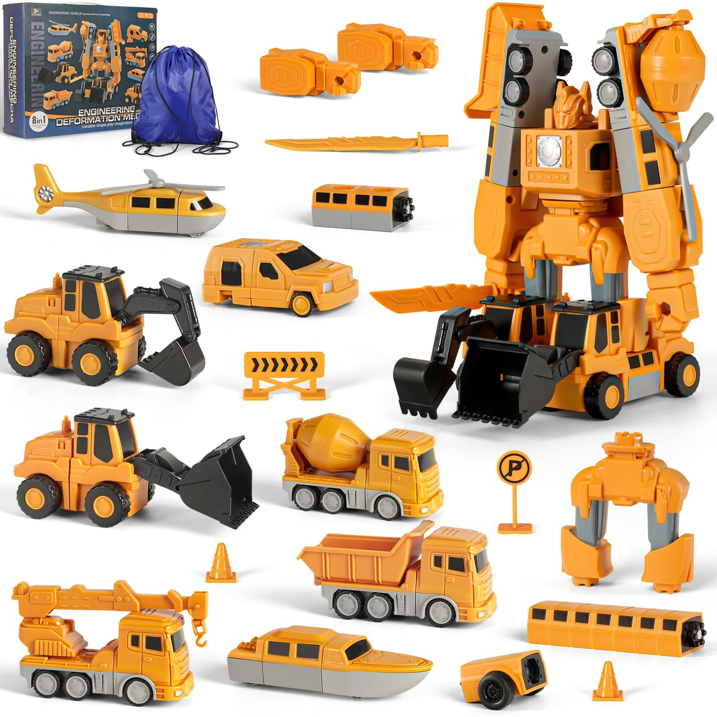 Magnetic Engineering Car Toy for Toddlers