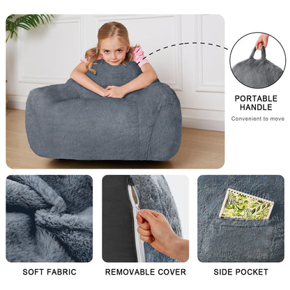 Giant Fluffy Bean Bag Chair for Kids
