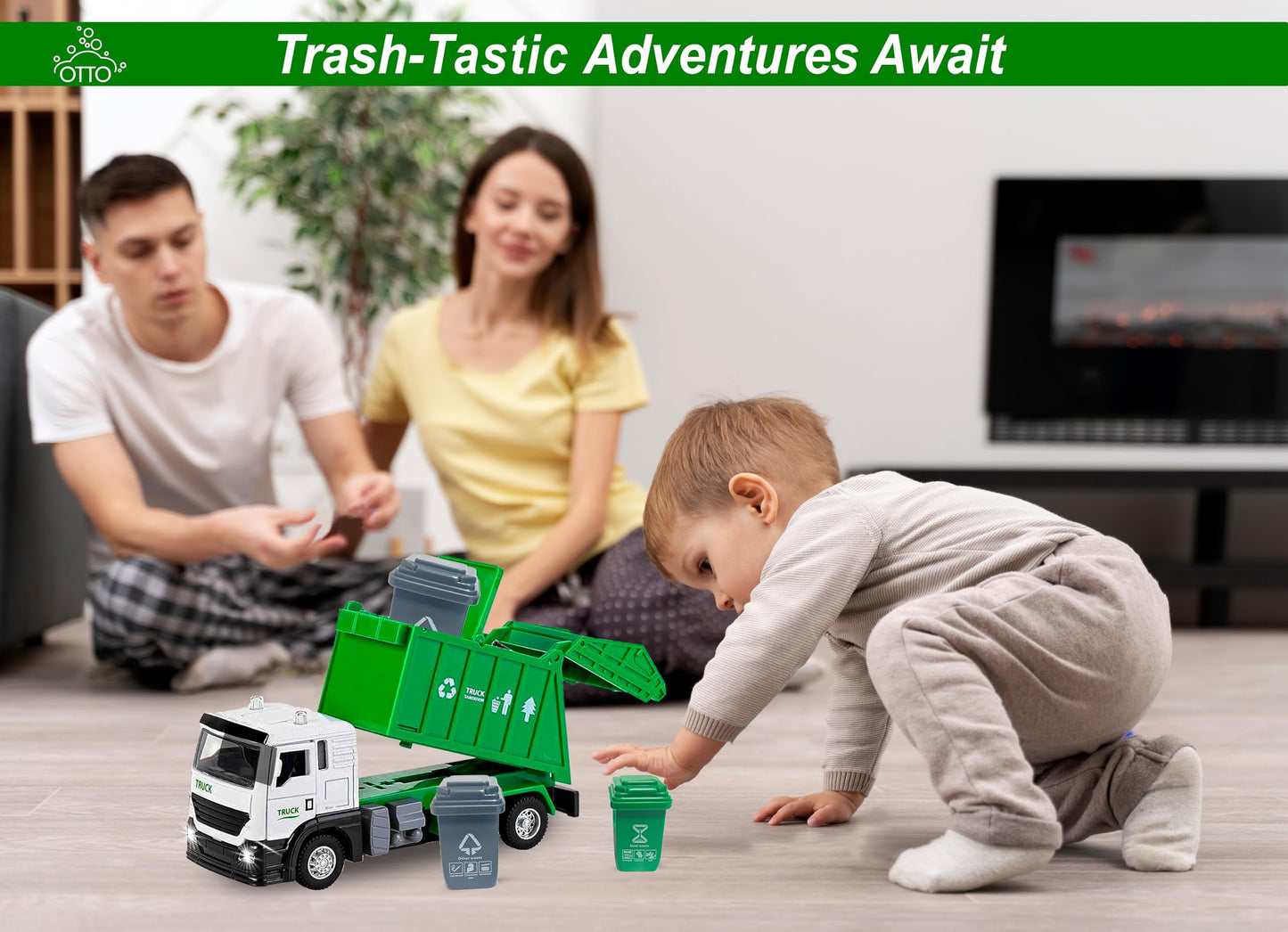 Pull-Back Garbage Truck with Lights and Music