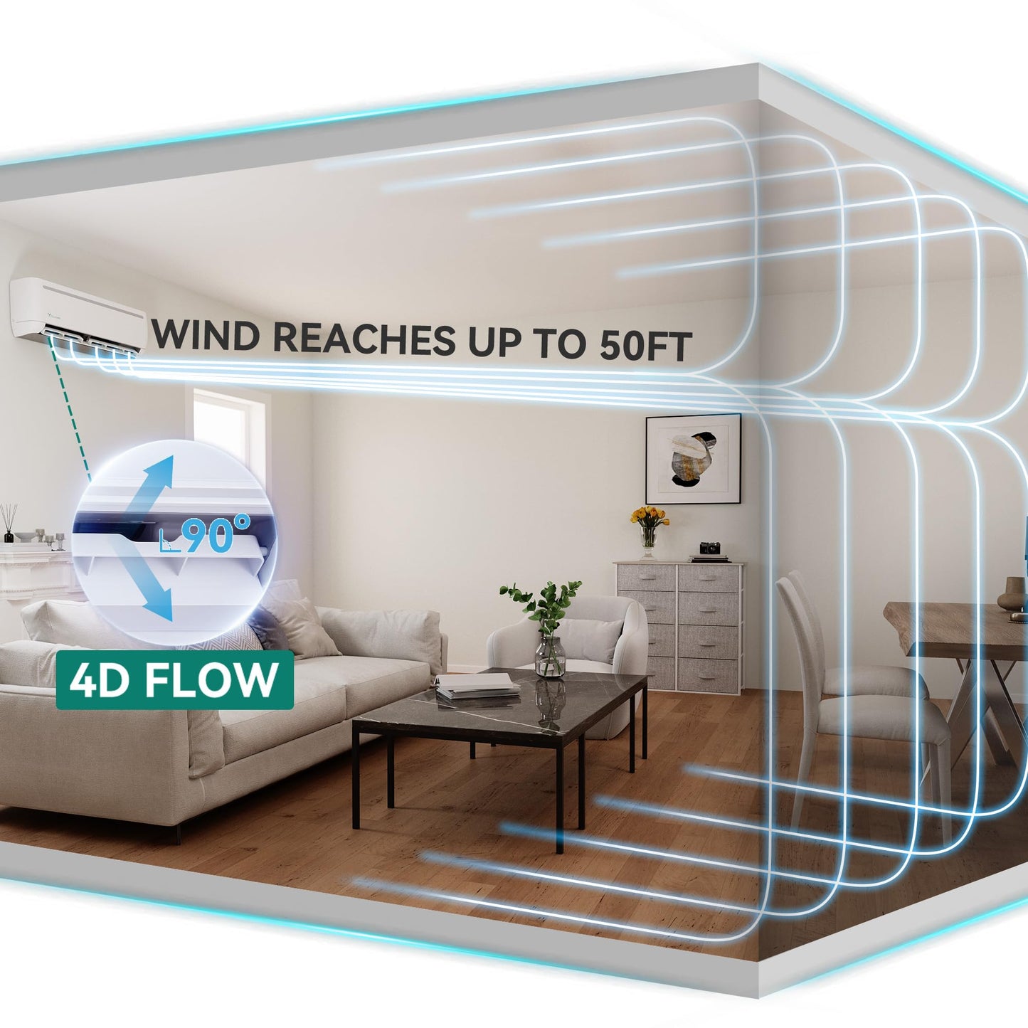 YITAHOME 21 SEER2 12000 BTU Mini Split Air Conditioner Heat Pump System, Wifi Enabled 208-230V Ductless AC Cool Up to 750 Sq. Ft, Compatible with Alexa, Complete Installation Kit, White