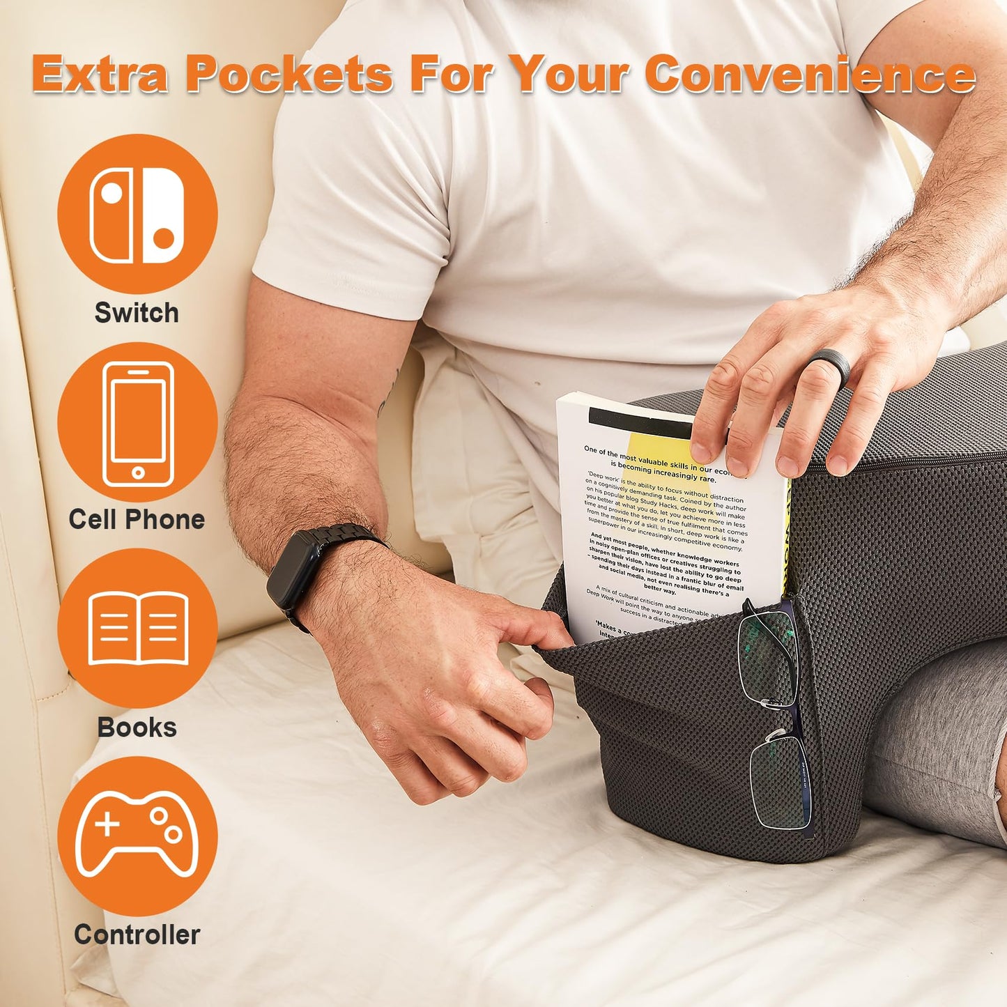 Lap Desk Pillow for Laptop and Reading