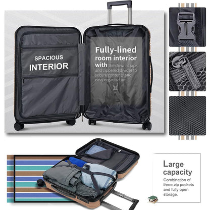 Feybaul Luggage Suitcase PC+ABS with TSA Lock Expandable Hardshell Carry On Luggage with Spinner Wheels 20in 24in 28in… (Champagne, 2-Piece Set(14/20))