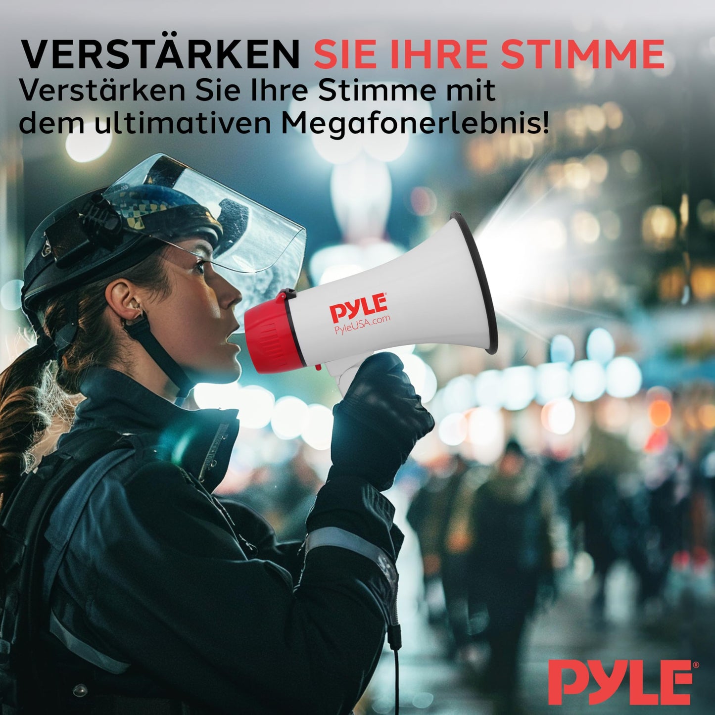 Pyle 30W Megaphone Speaker with Siren & Lights