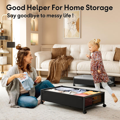 Under Bed Storage Containers with Wheels - 1 Pack