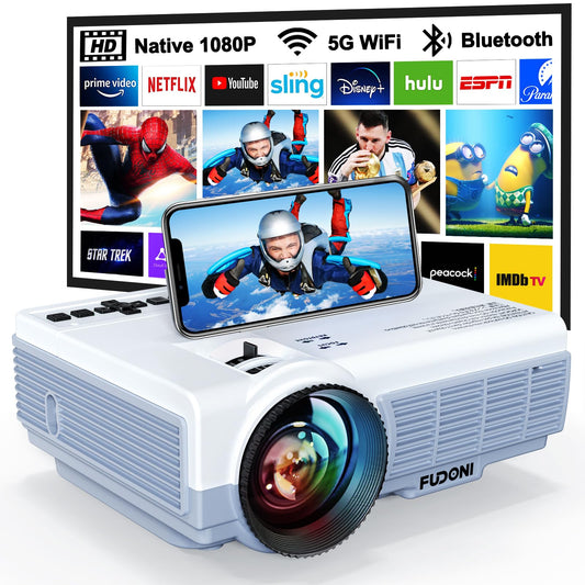FUDONI 5G WiFi Native 1080P Outdoor Projector