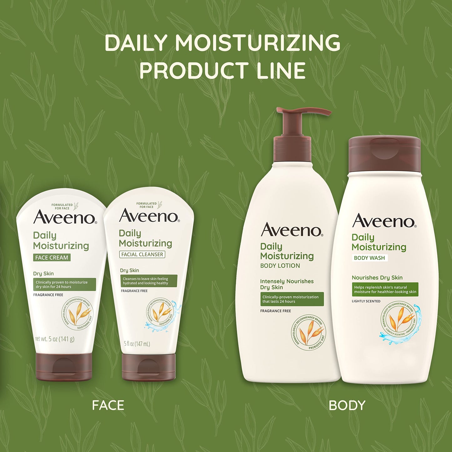 Aveeno Daily Moisturizing Face Cream with Prebiotic Oat for Sensitive Skin, Lightweight Hydrating Face Moisturizer for Dry Skin, Paraben-Free, Fragrance-Free, Dye-Free, 5 FL OZ