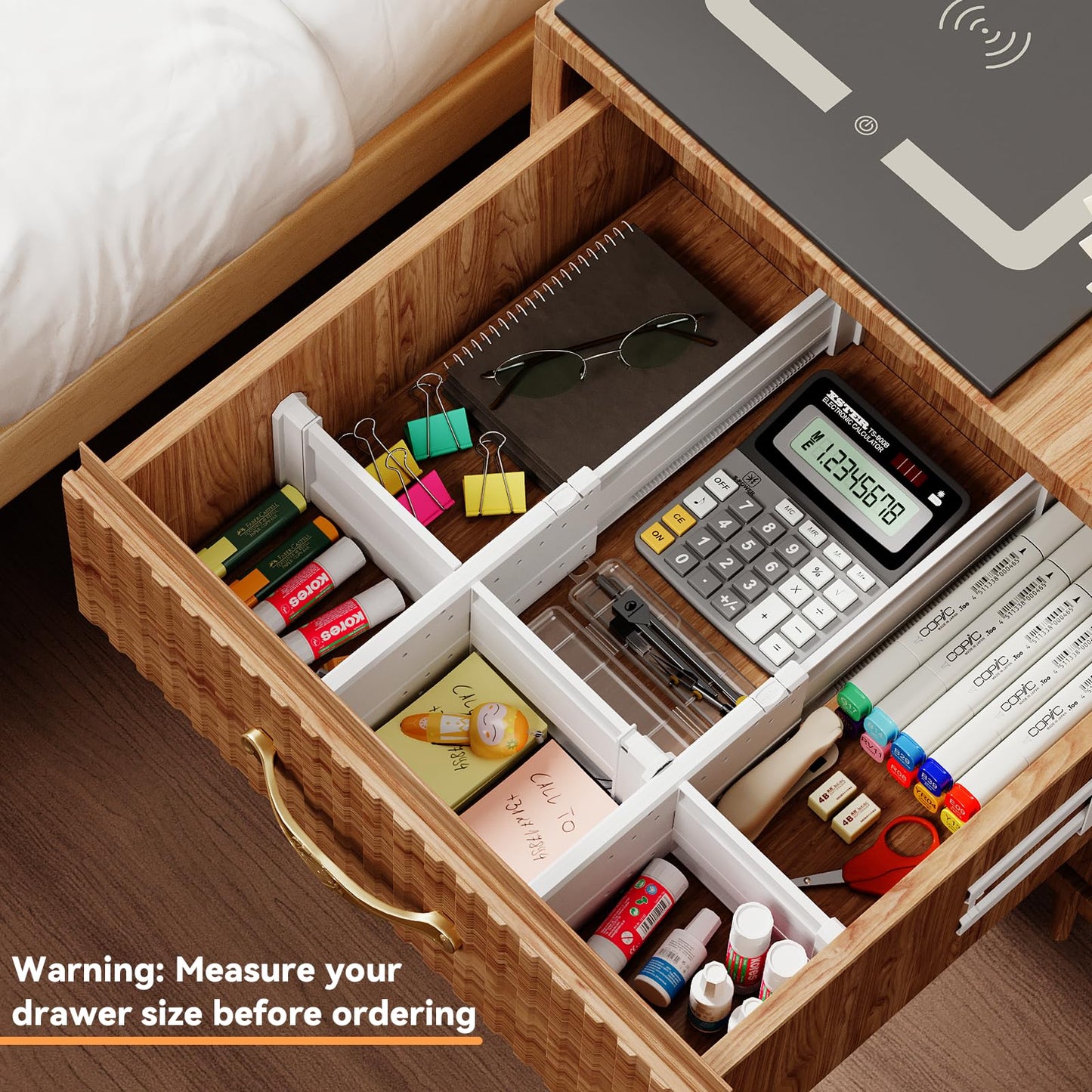 Adjustable 5-Pack Drawer Dividers for Storage