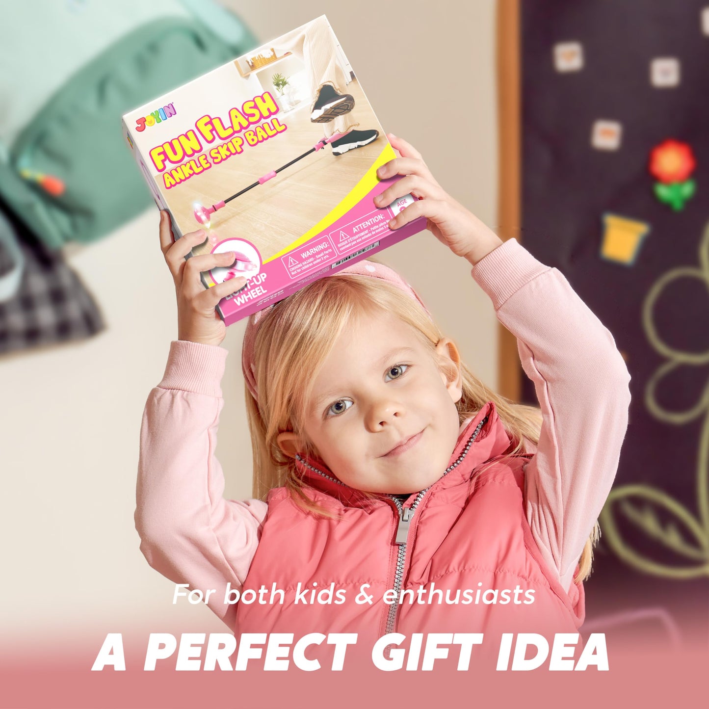 JOYIN Flashing Pink Ankle Skip Ball for Kids