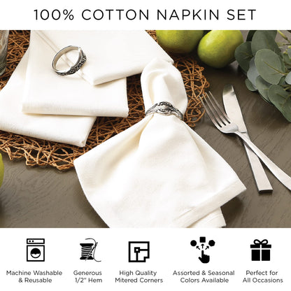 DII Gray & White Buffalo Check Napkin Set