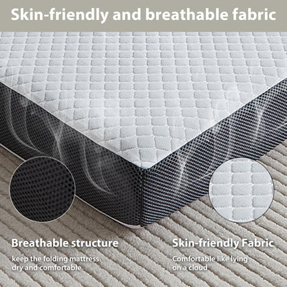 HUEIFY Twin Memory Foam Quad Folding Mattress
