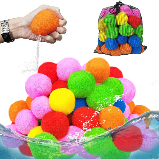 60 PCS Reusable Water Soaker Balls for Summer Fun