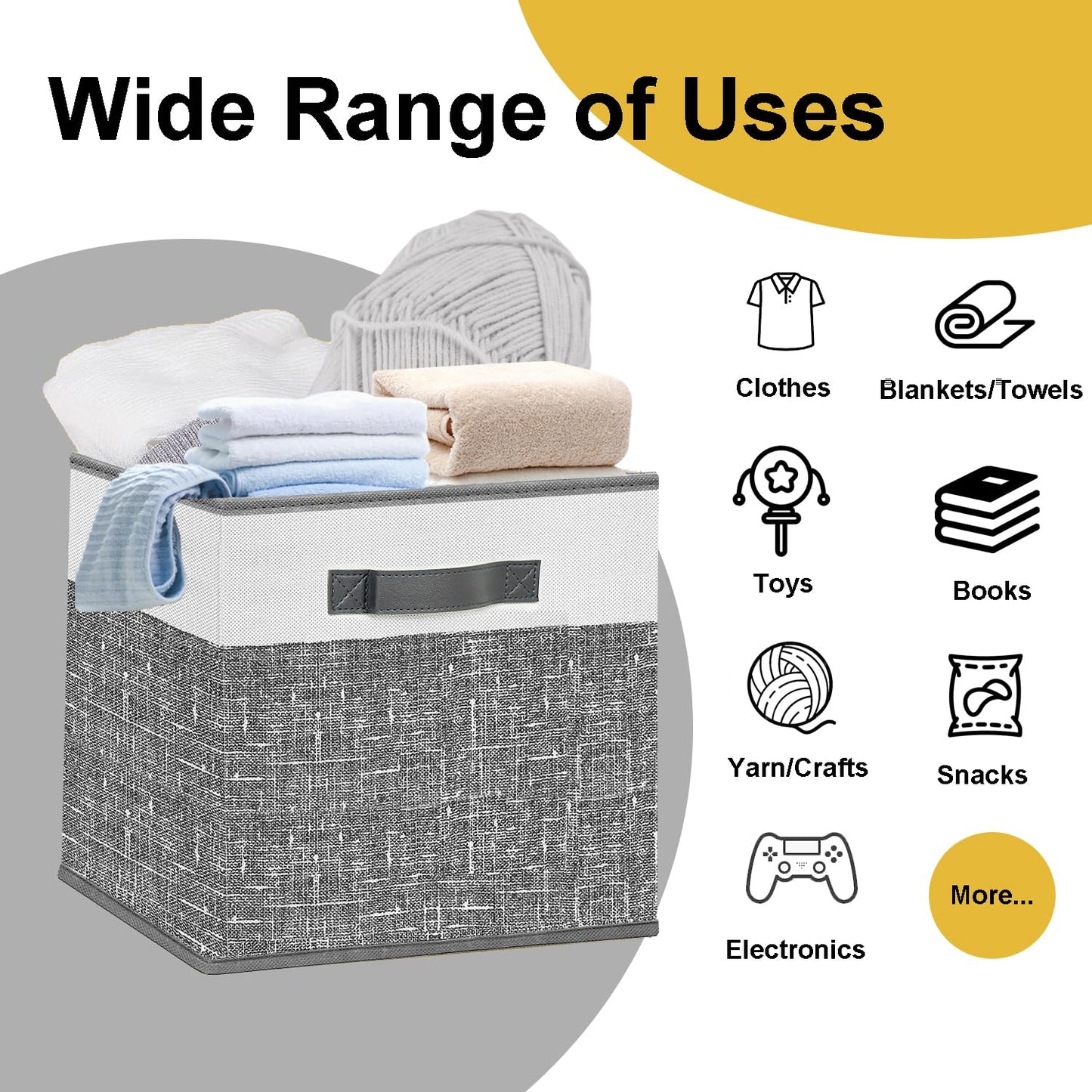 Collapsible Fabric Storage Bins - Set of 6
