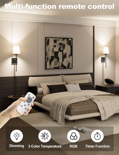 2 Pack Battery Operated Wall Sconce Set