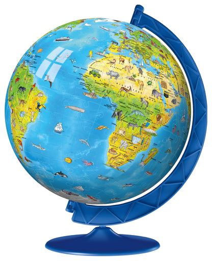 Ravensburger Children's World Globe 180 Piece 3D Jigsaw Puzzle | Easy Click Technology | Displayable Art | Perfect for Kids and Adults | 10.5 in Diameter