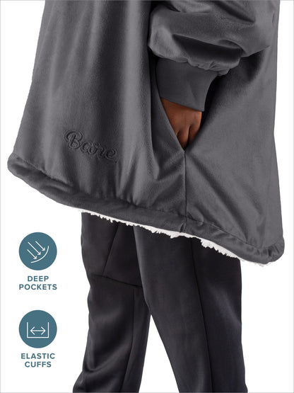 Bare Home Kids Wearable Fleece Blanket Hoodie
