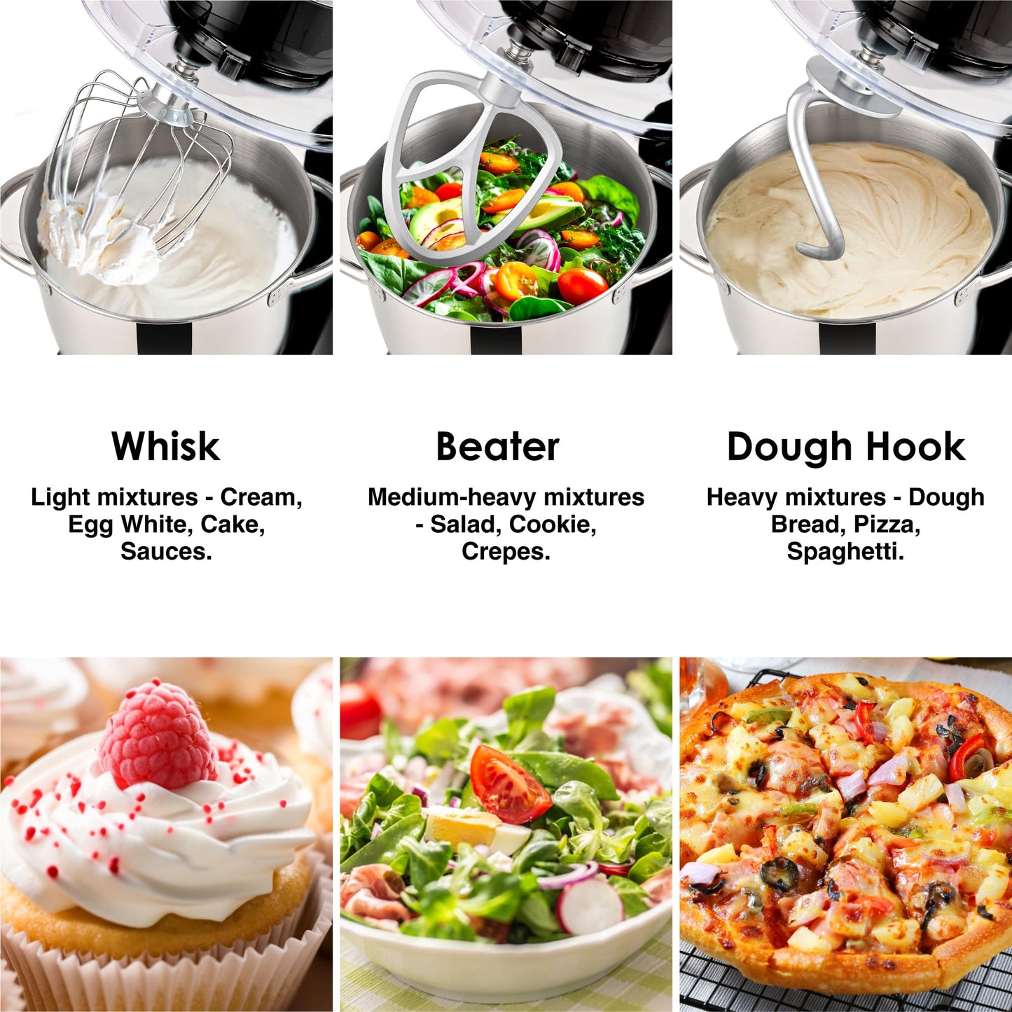 Kitchen In The Box Electric 4.5QT Stand Mixer with Two Bowls
