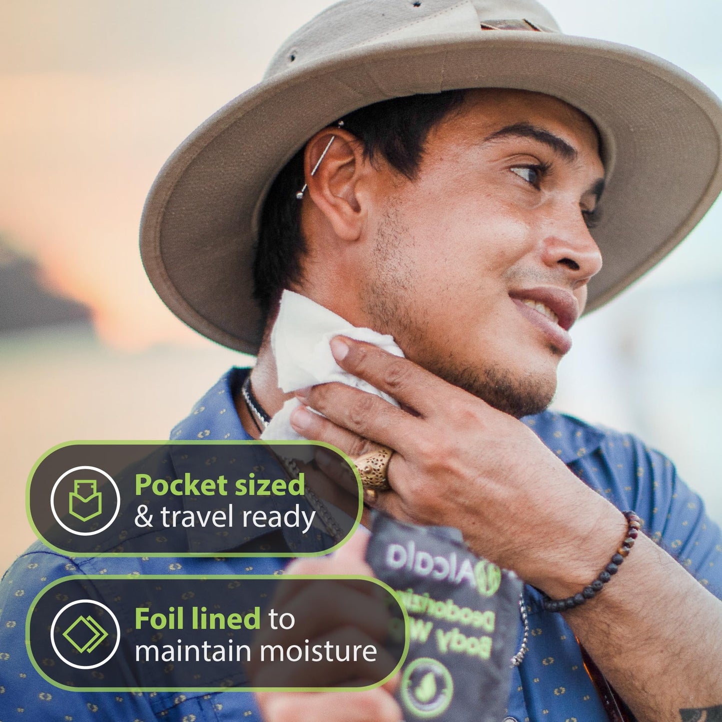 30 Pack Biodegradable Body Wipes with Aloe