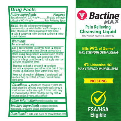 Bactine MAX Pain Relief Cleansing Spray 5oz