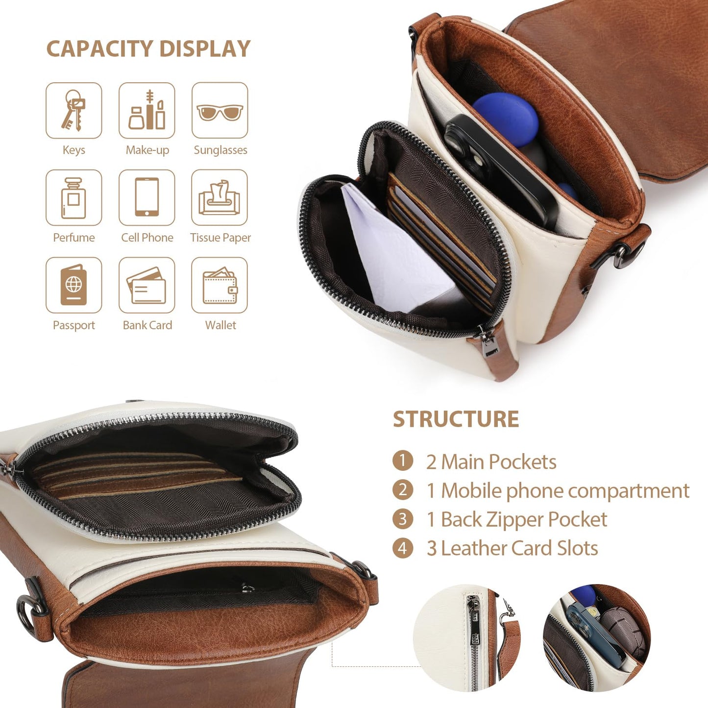 YUERMEI Mini Crossbody Phone Bag with Pockets