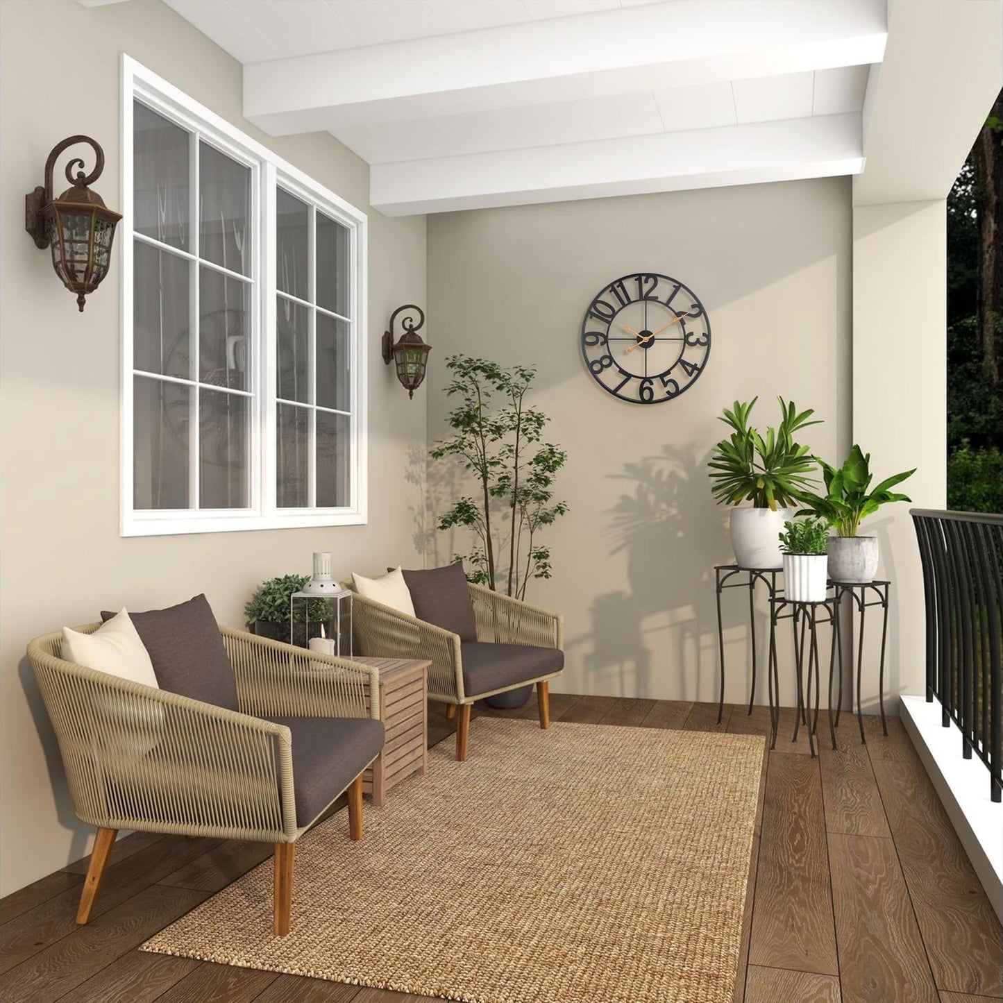 24-Inch Outdoor Wall Clock, Silent Battery Operated