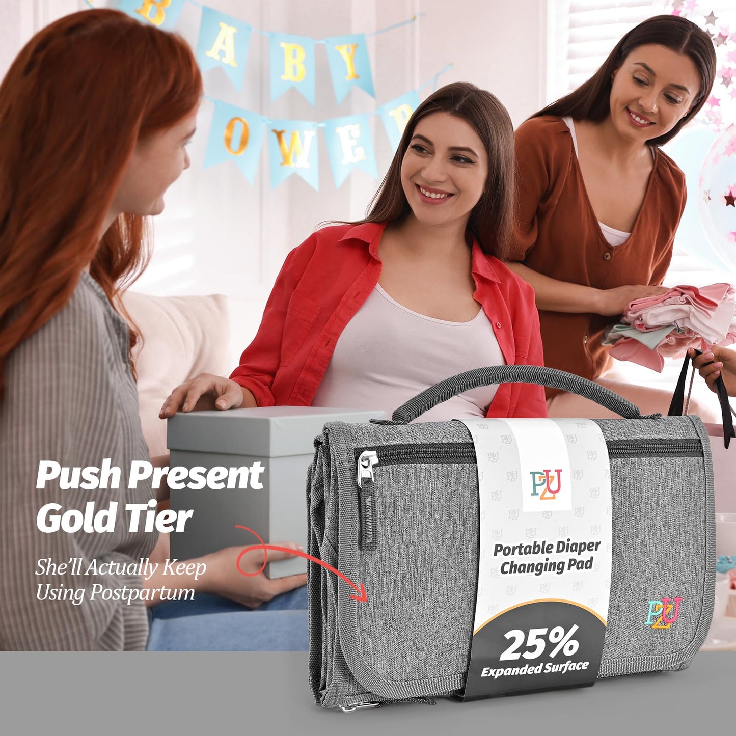 Portable Diaper Changing Pad with Wipes Pocket