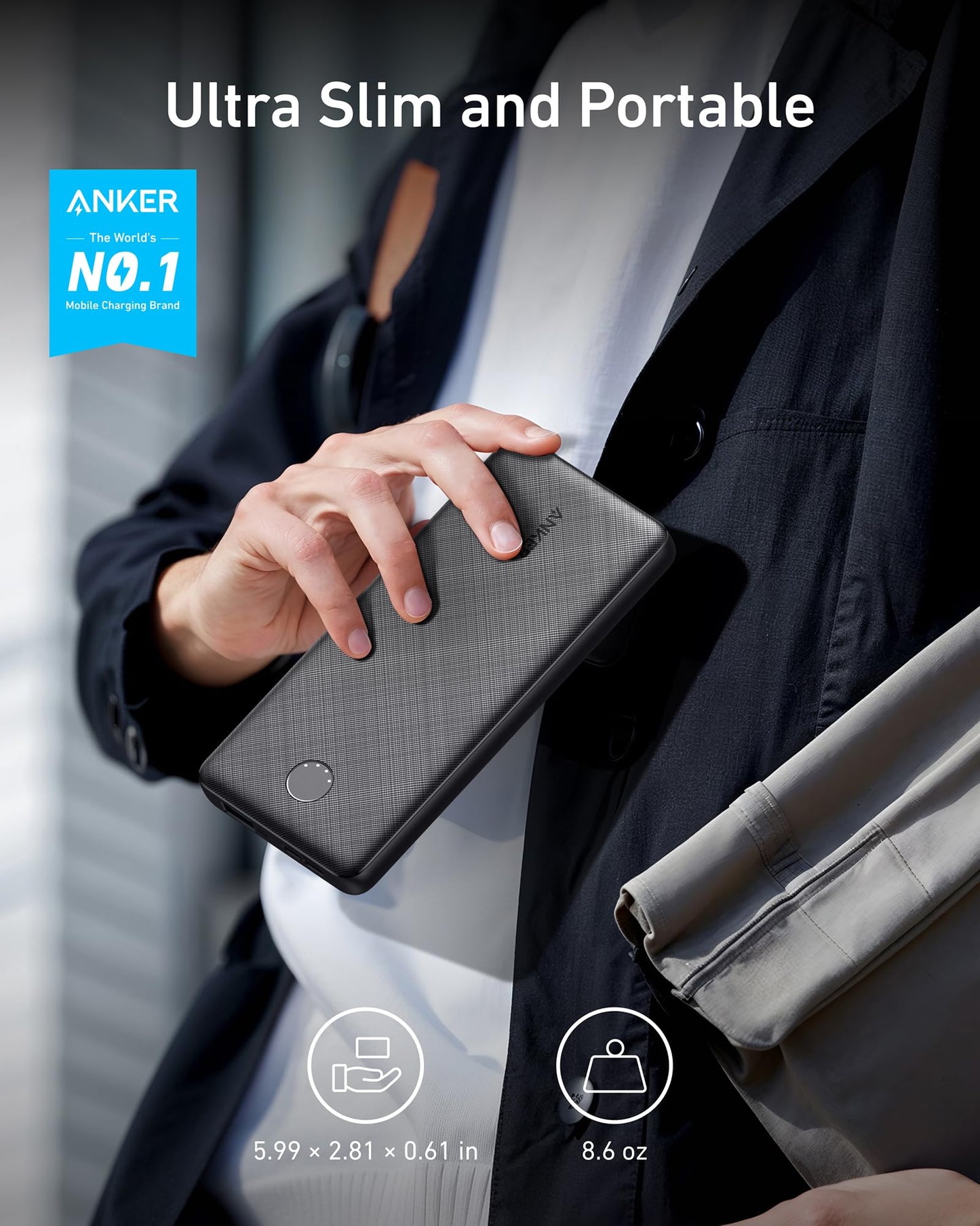 10,000mAh Anker Power Bank with Fast Charging