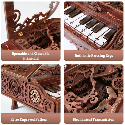 3D Wooden Piano Puzzle Model Kit for Adults