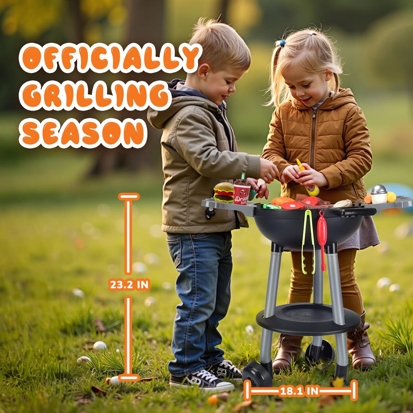 Kids BBQ Grill Playset with Sound & Light