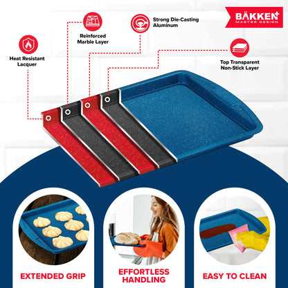 Bakken Nonstick Baking Pan Set of 3 - Blue Marble