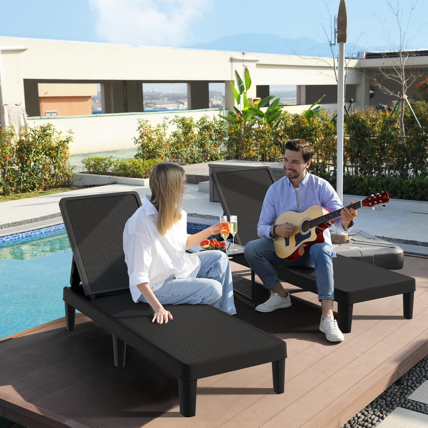 4 Outdoor Chaise Lounge Chairs by YITAHOME