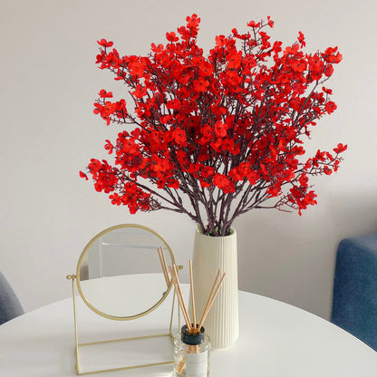 Uieke 30 Pcs Babys Breath Artificial Flowers Bulk Silk Red Faux Flowers Real Touch Gypsophila Bouquet for Christmas Halloween Home Wedding Decoration