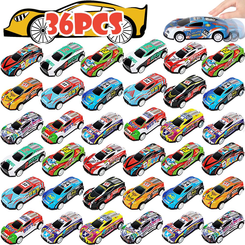 36 Pack Pull Back Toy Cars for Kids